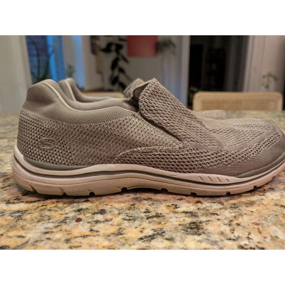 Skechers 65086 Expected Gomel Slip On Shoes Men's 11 Taupe Gray Relaxed Fit